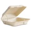 Vegware 9 x 9 x 3 Nourish Molded Compostable Sugarcane Fiber Takeout Containers - White (200/Carton)