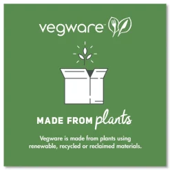 Vegware 9 x 9 x 3 Nourish Molded Compostable Sugarcane Fiber Takeout Containers - White (200/Carton)