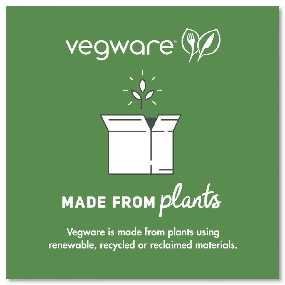 Vegware 9 x 9 x 3 Nourish Molded Compostable Sugarcane Fiber Takeout Containers - White (200/Carton)