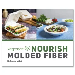 Vegware 9 x 9 x 3 Nourish Molded Compostable Sugarcane Fiber Takeout Containers - White (200/Carton)