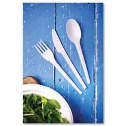 Vegware Compostable CPLA Cutlery Fork - White (1000/Carton)