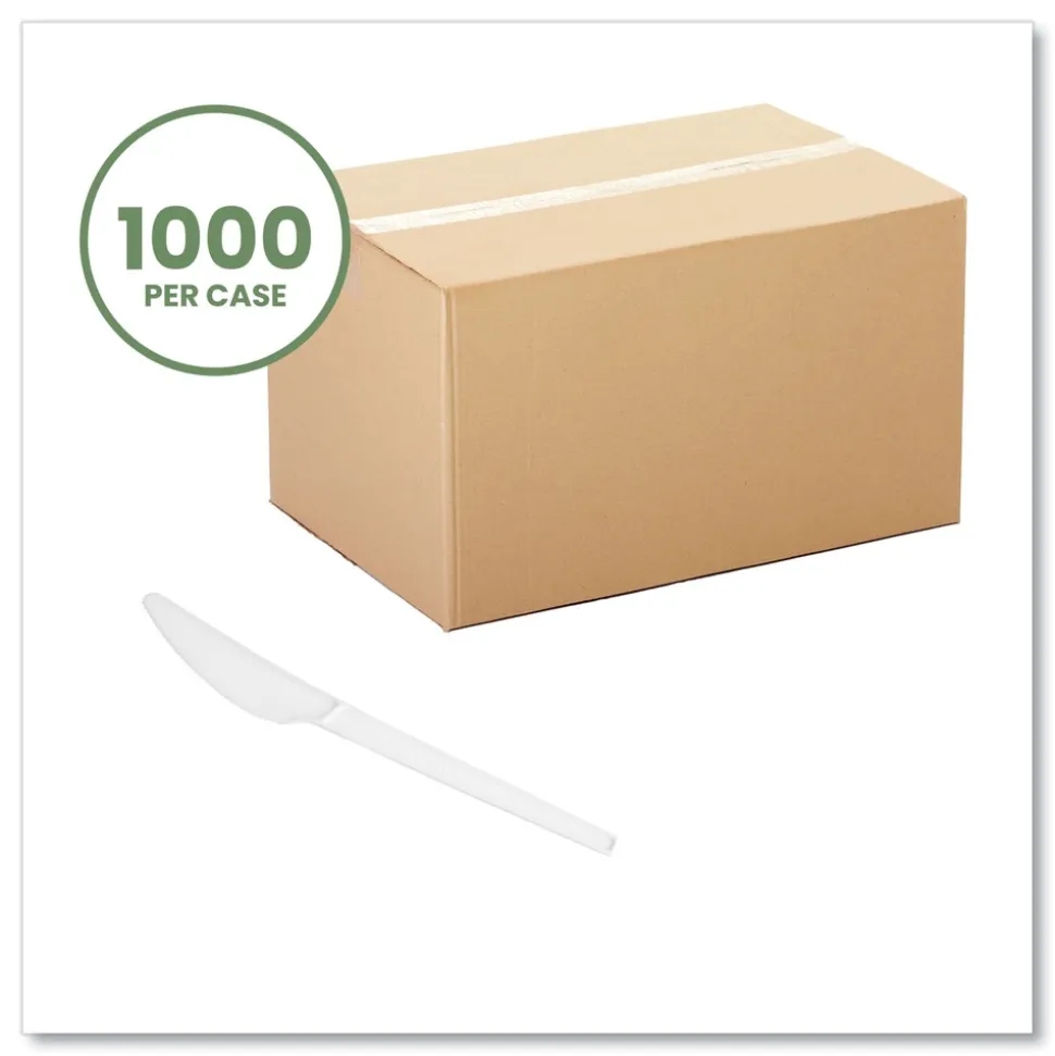 Vegware Compostable CPLA Cutlery Knife - White (1000/Carton)