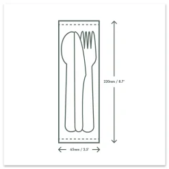 Vegware Compostable Fork/Knife/Spoon/Napkin Cutlery Kits - White (250/Carton)