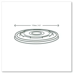 Vegware 115-Series Compostable Plastic Flat Hot Lids - White (500/Carton)