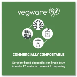 Vegware 115-Series Compostable Plastic Flat Hot Lids - White (500/Carton)