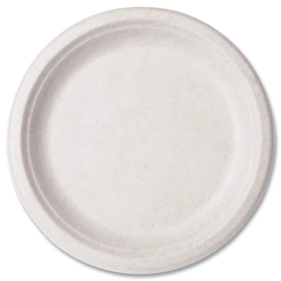 Vegware VW-P013NFA 9 in. Diameter Nourish Molded Compostable Fiber Plate Tableware - White (500/Carton)