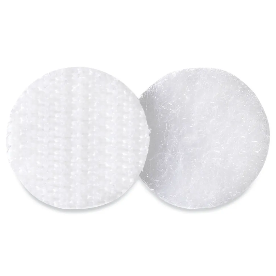 Velcro 0.63 in. Diameter Removable Adhesive Sticky-Back Fasteners - White (15/Pack)