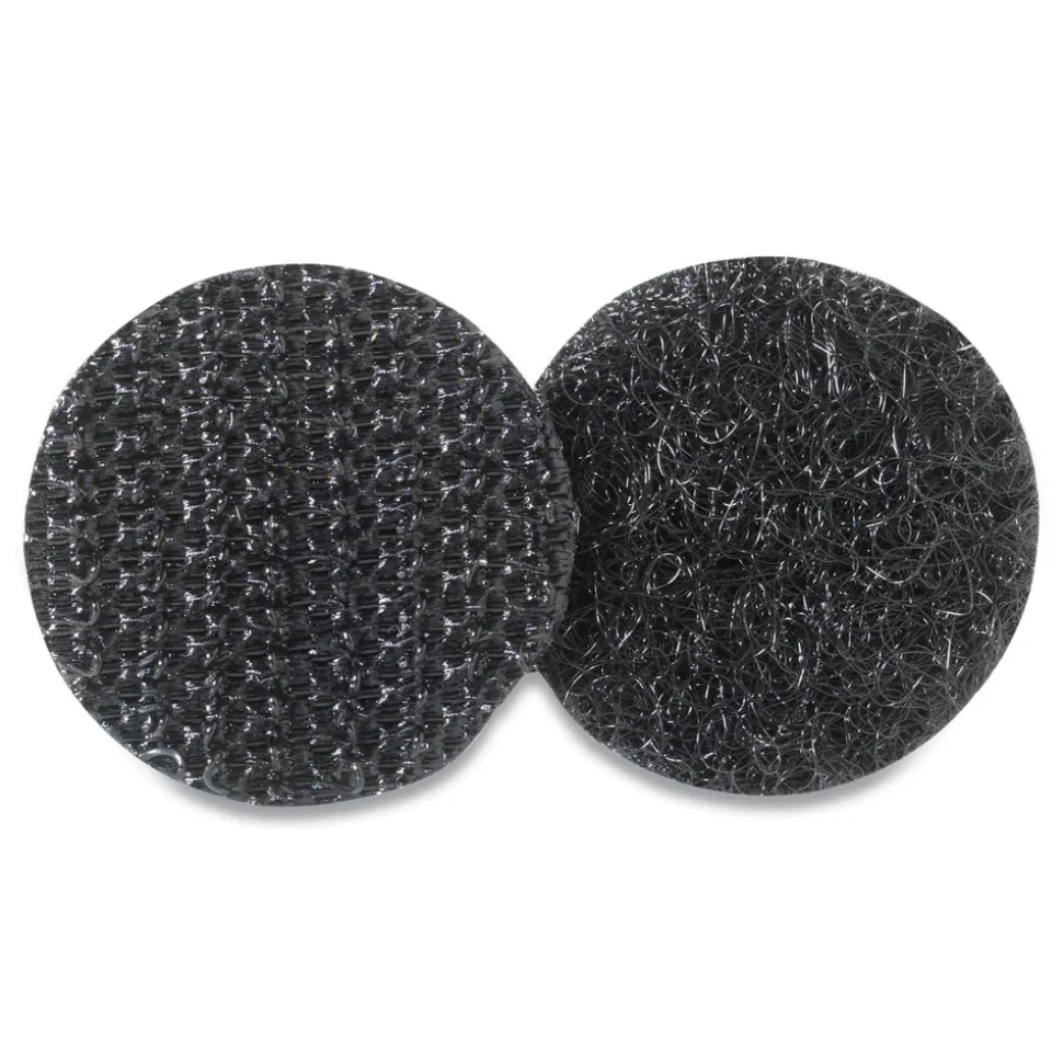 Velcro 0.63 in. Diameter Removable Adhesive Sticky-Back Fasteners - Black (15/Pack)