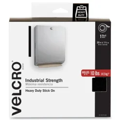 Velcro 2 in. x 15 ft. Industrial-Strength Heavy-Duty Fasteners with Dispenser Box - Black (1-Roll)
