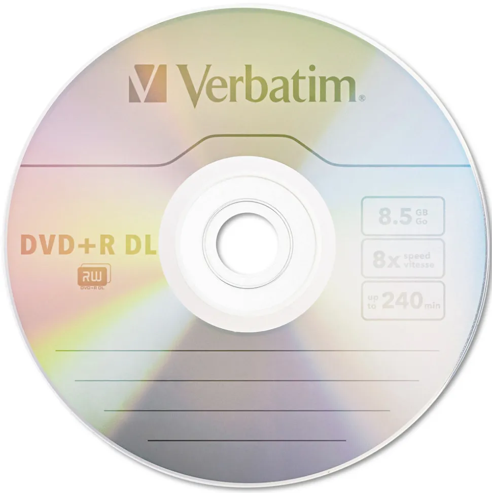 Verbatim 8.5 GB 8x DVD R Dual-Layer Recordable Disc - Silver (5/Pack)