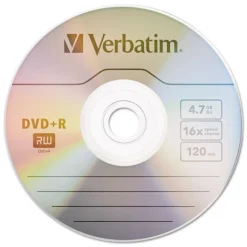 Verbatim 4.7 GB 16x DVD R Recordable Disc - Matte Silver (50/Pack)