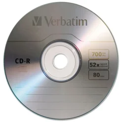 Verbatim 700 MB/80 min 52x CD-R Recordable Disc - Silver (50/Pack)