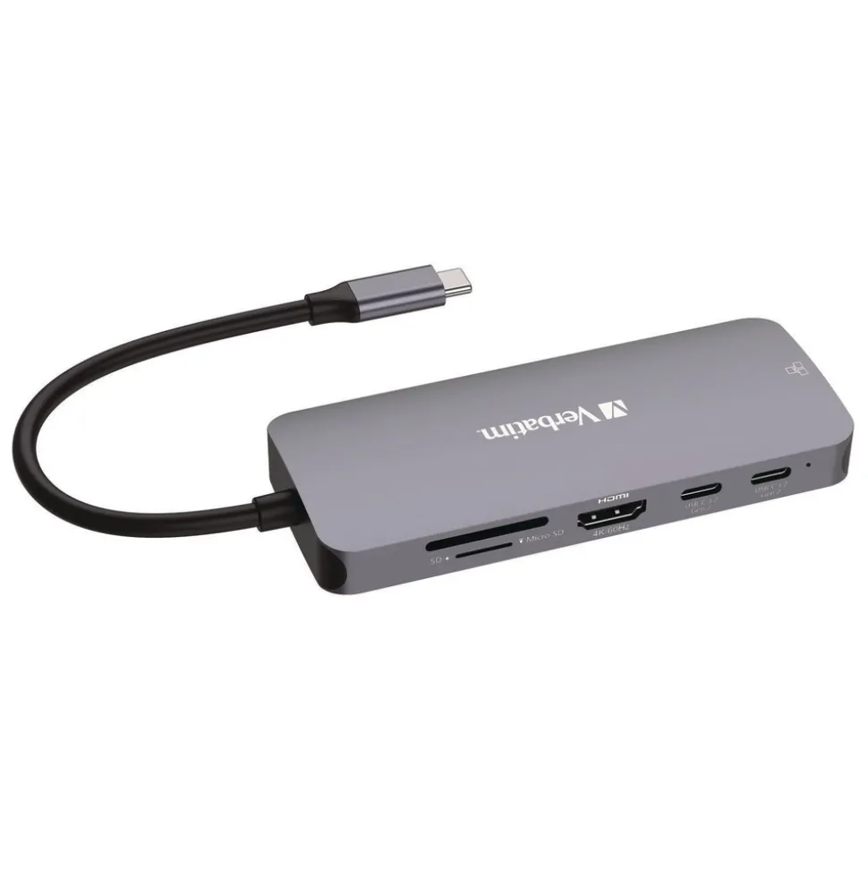 Verbatim 9 Port USB-C Pro Multiport Hub - Gray