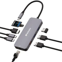 Verbatim 9 Port USB-C Pro Multiport Hub - Gray