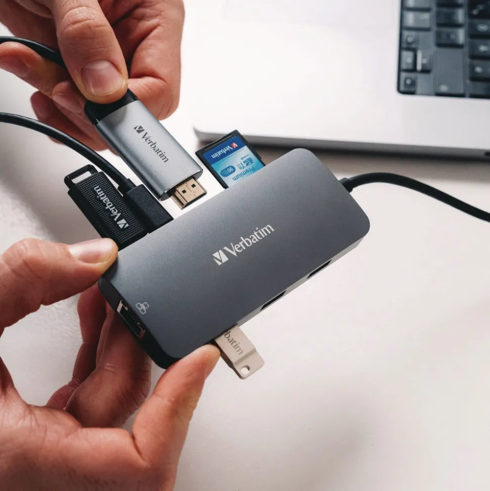 Verbatim 9 Port USB-C Pro Multiport Hub - Gray