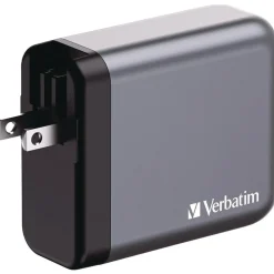 Verbatim 140 W 4-Port GaN Wall Charger - Black/Gray
