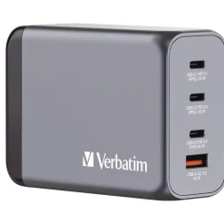 Verbatim 240 Watts 4-Port GaN Wall Charger - Black/Gray