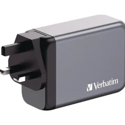 Verbatim 240 Watts 4-Port GaN Wall Charger - Black/Gray