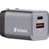 Verbatim 35 Watts 2-Port GaN Wall Charger - Black/Gray