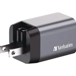Verbatim 35 Watts 2-Port GaN Wall Charger - Black/Gray