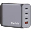 Verbatim 200 Watts 4-Port GaN Wall Charger - Black/Gray