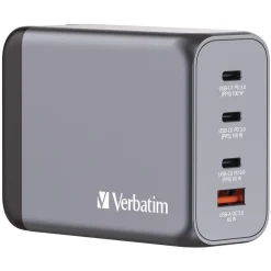Verbatim 200 Watts 4-Port GaN Wall Charger - Black/Gray