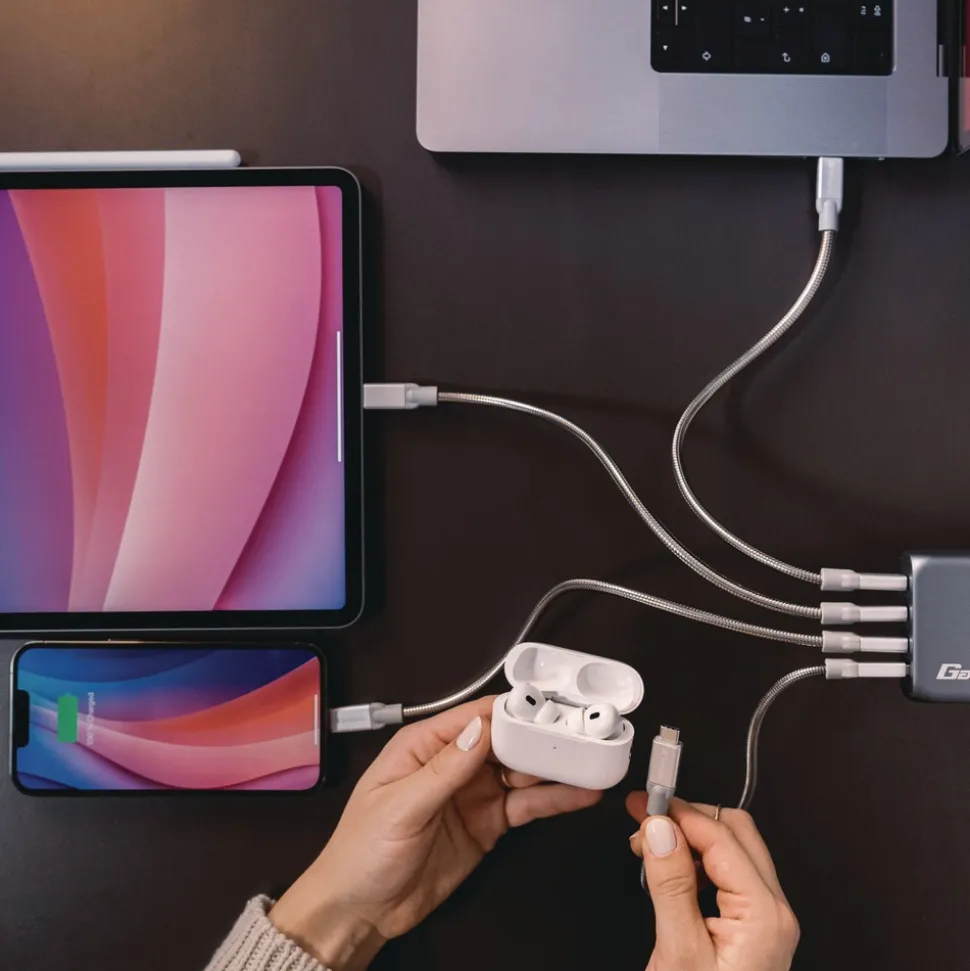 Verbatim 100 Watts 4-Port GaN Wall Charger - Black/Gray