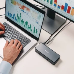 Verbatim 15-in-1 256GB Vi3000 SSD Audio/DisplayPort/HDMI/Micro SD/RJ45/SD/USB-A/USB-C USB-C Pro Docking Station - Gray