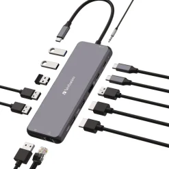 Verbatim USB-C Pro Multiport Hub CMH 13 Port - Gray