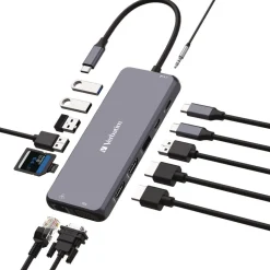 Verbatim USB-C Pro Multiport Hub14 Port - Gray