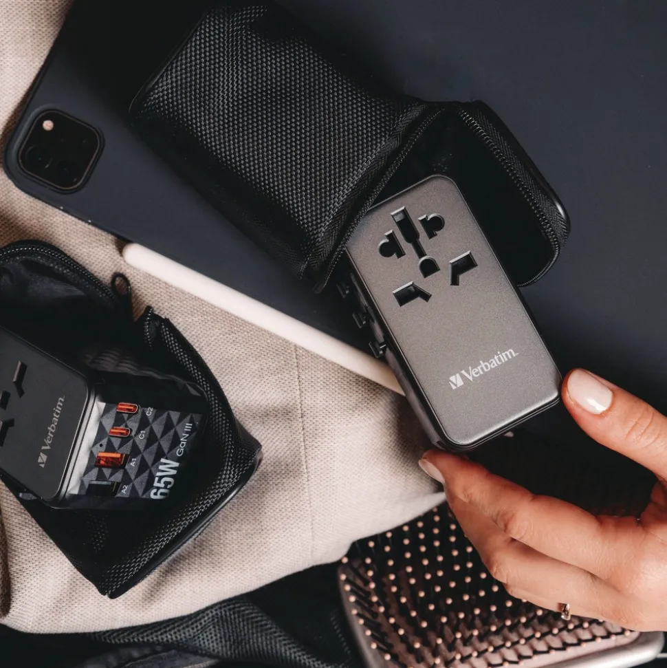 Verbatim UTA-10 GaN III 3-USB-A/3-USB-C Universal Travel Adapter