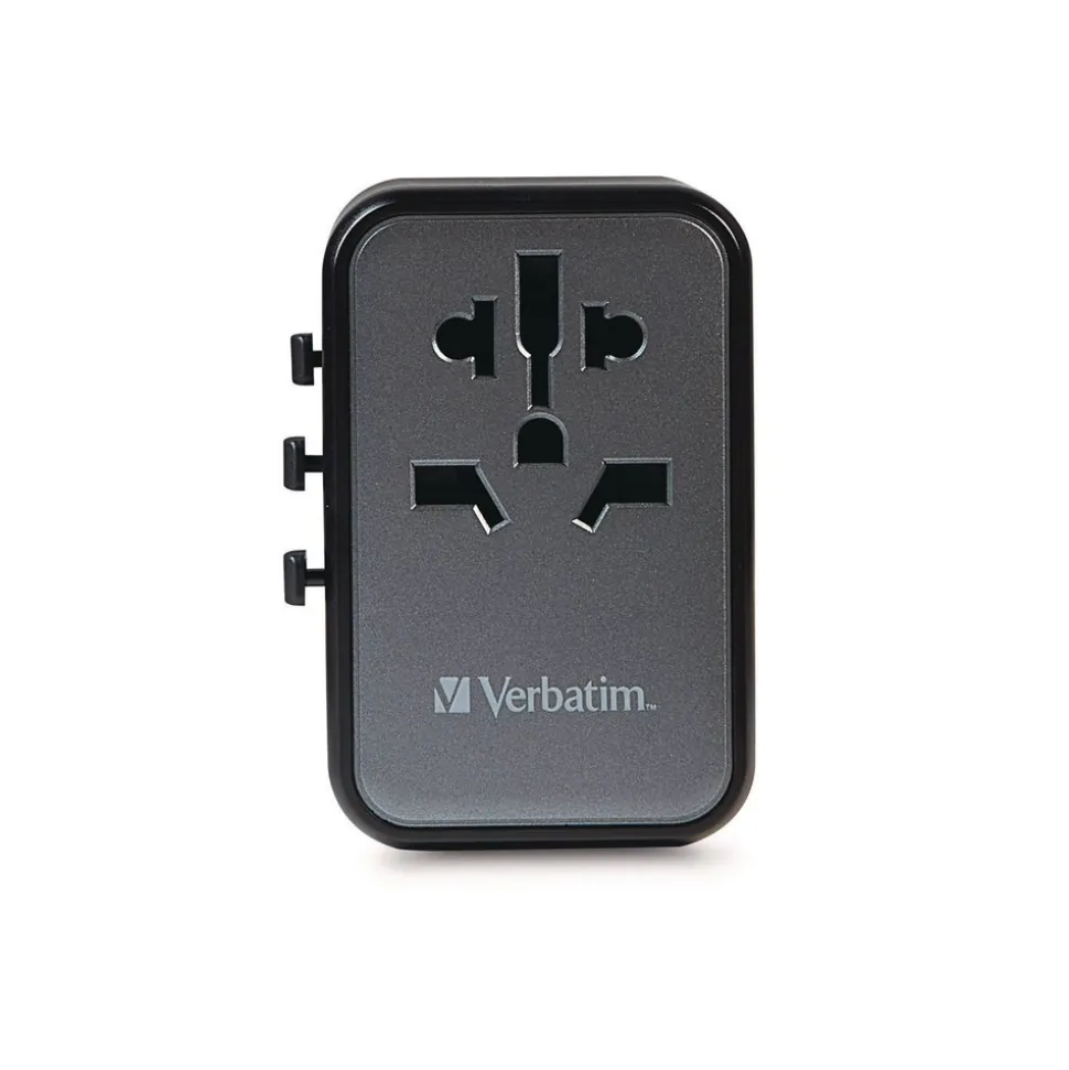 Verbatim UTA-09 Gan III 2-USB-A/2-USB-C/USB-C with Power Delivery 3.0 Universal Travel Adapter