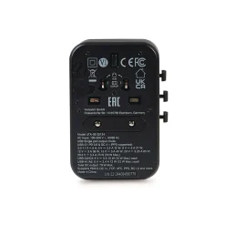 Verbatim UTA-09 Gan III 2-USB-A/2-USB-C/USB-C with Power Delivery 3.0 Universal Travel Adapter