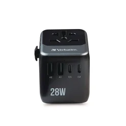 Verbatim UTA-07 3-USB-A/3-USB-C Universal Travel Adapter