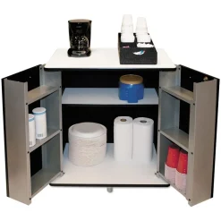 Vertiflex 29.5 in. x 21 in. x 33 in. 9 Shelves Engineered Wood Refreshment Stand - White/Black
