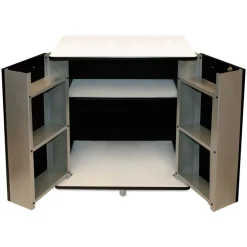 Vertiflex 29.5 in. x 21 in. x 33 in. 9 Shelves Engineered Wood Refreshment Stand - White/Black