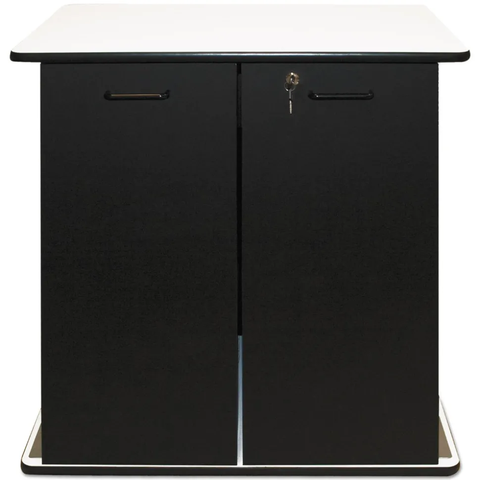 Vertiflex 29.5 in. x 21 in. x 33 in. 9 Shelves Engineered Wood Refreshment Stand - White/Black