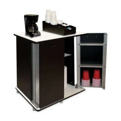 Vertiflex 29.5 in. x 21 in. x 33 in. 9 Shelves Engineered Wood Refreshment Stand - White/Black