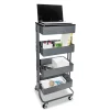 Vertiflex 15.25 in. x 11 in. x 18.5 in. to 39 in. Adjustable Multi-Use Storage Cart and Stand-Up Workstation - Gray