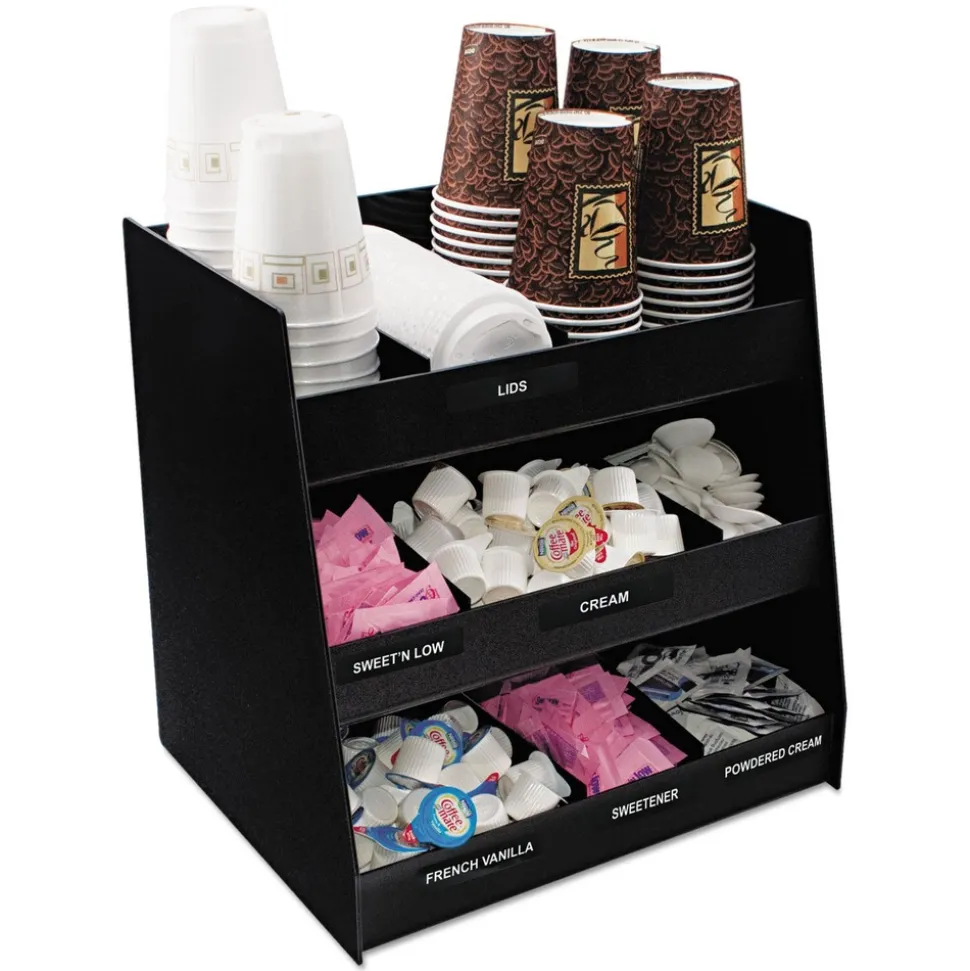 Vertiflex Commercial Grade 14.5 in. x 11.75 in. x 15 in. Vertical Condiment Organizer - Black