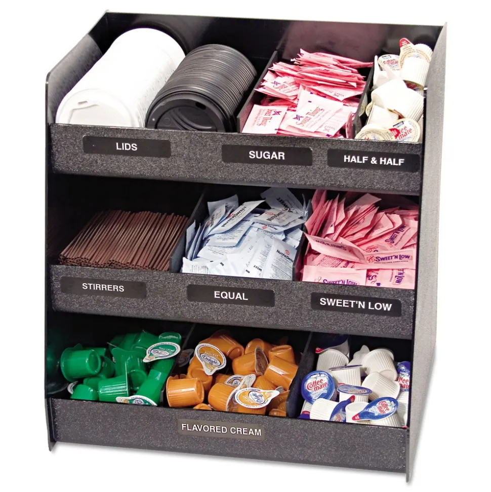 Vertiflex Commercial Grade 14.5 in. x 11.75 in. x 15 in. Vertical Condiment Organizer - Black