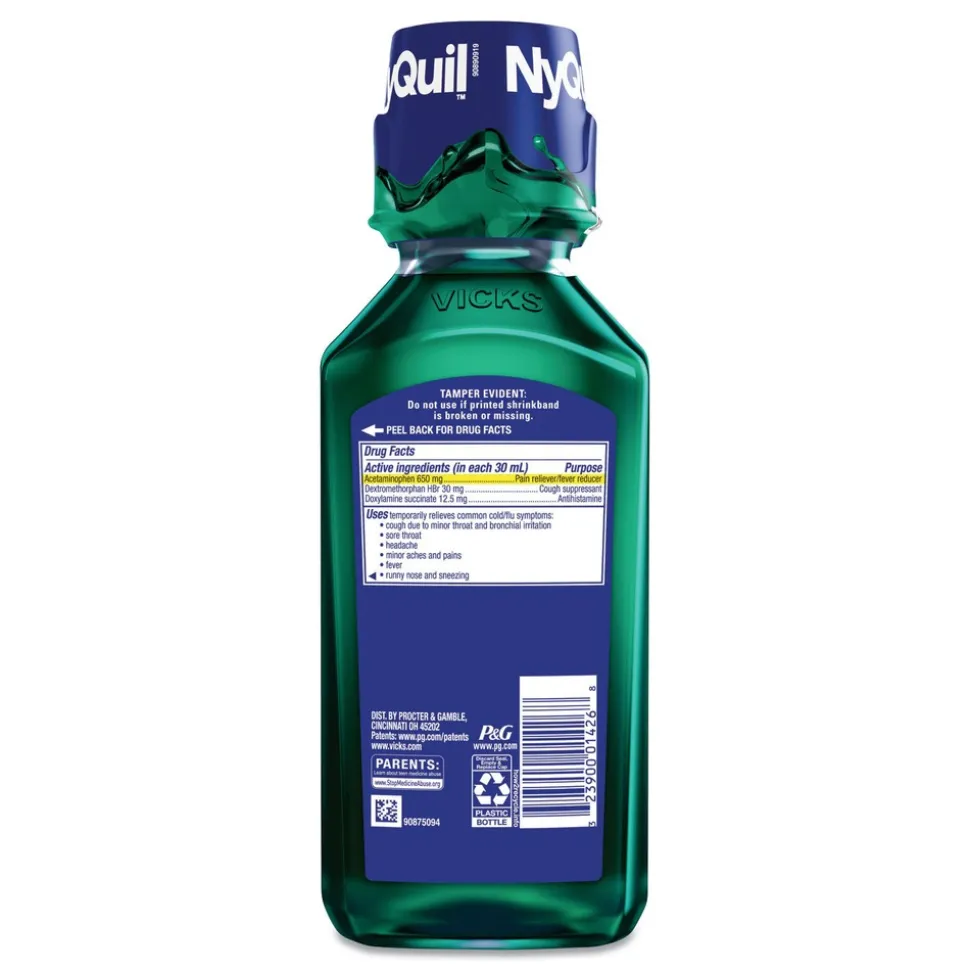 Vicks 12 oz. Bottle NyQuil Cold and Flu Nighttime Liquid (12/Carton)