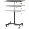 Victor 30.75 in. x 22 in. x 29 in. to 44 in. High Rise Collection Mobile Adjustable Standing Desk - Black