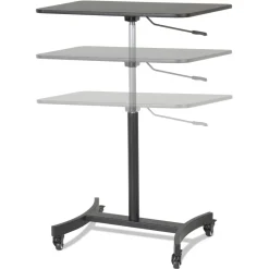 Victor 30.75 in. x 22 in. x 29 in. to 44 in. High Rise Collection Mobile Adjustable Standing Desk - Black