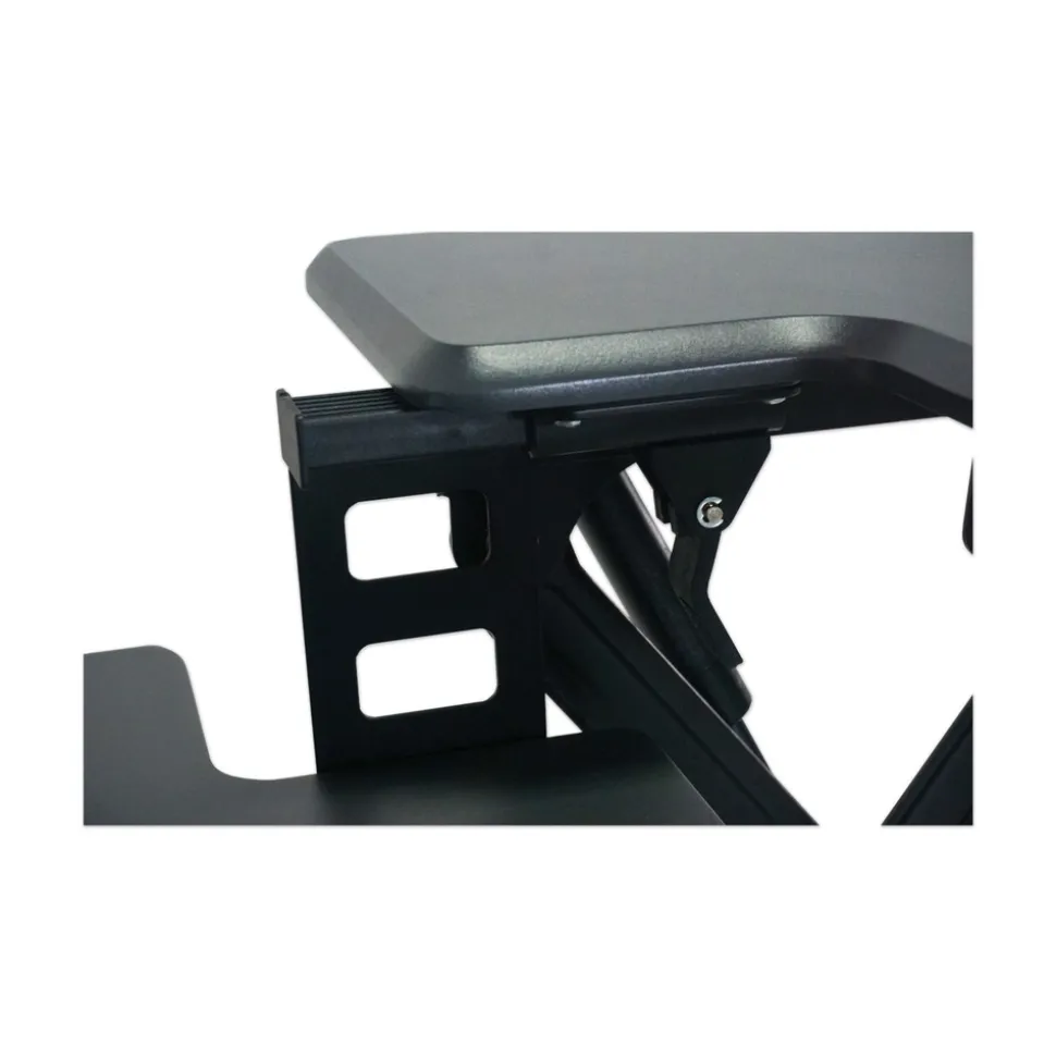 Victor 36 in. x 31.25 in. x 5.25 in. to 20 in. High Rise Height Adjustable Standing Desk with Keyboard Tray - Gray/Black