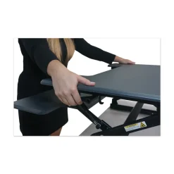Victor 36 in. x 31.25 in. x 5.25 in. to 20 in. High Rise Height Adjustable Standing Desk with Keyboard Tray - Gray/Black