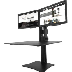 Victor DC350A High Rise 28 in. x 23 in. x 10.5 in. to 15.5 in. Dual Monitor Standing Desk Workstation - Black