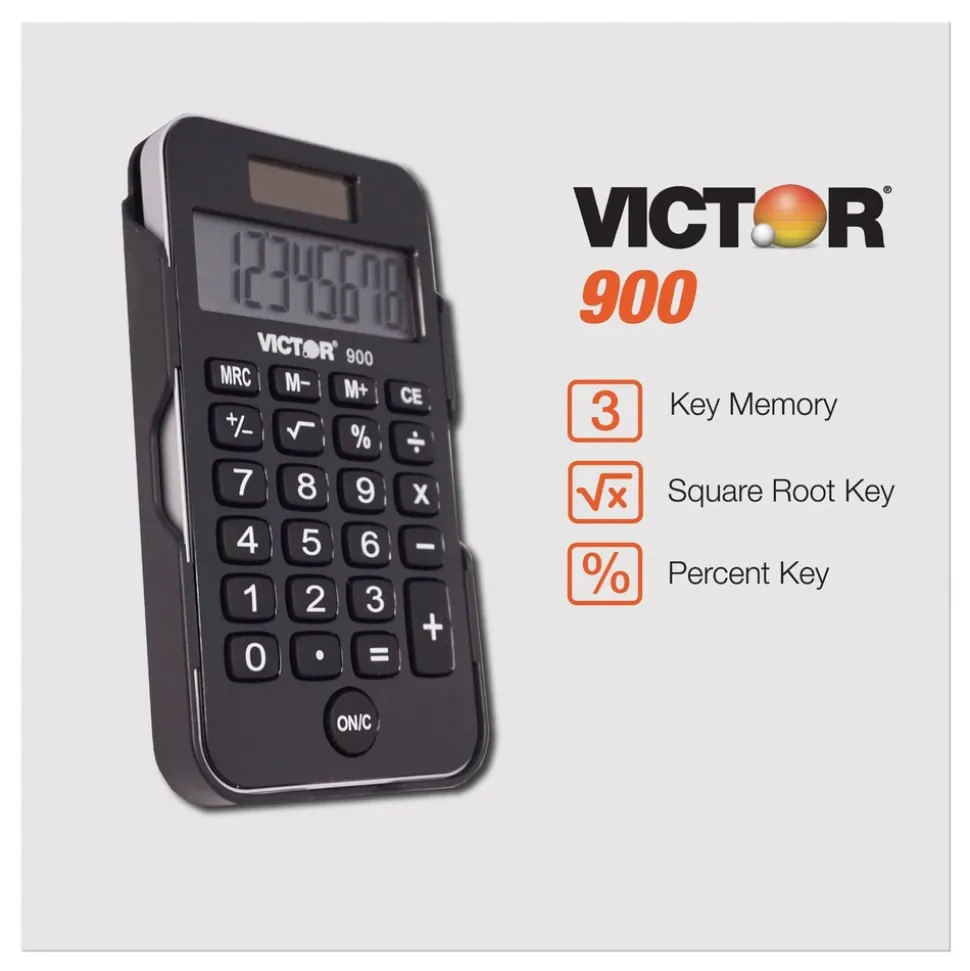 Victor 8-Digit LCD Antimicrobial Pocket Calculator