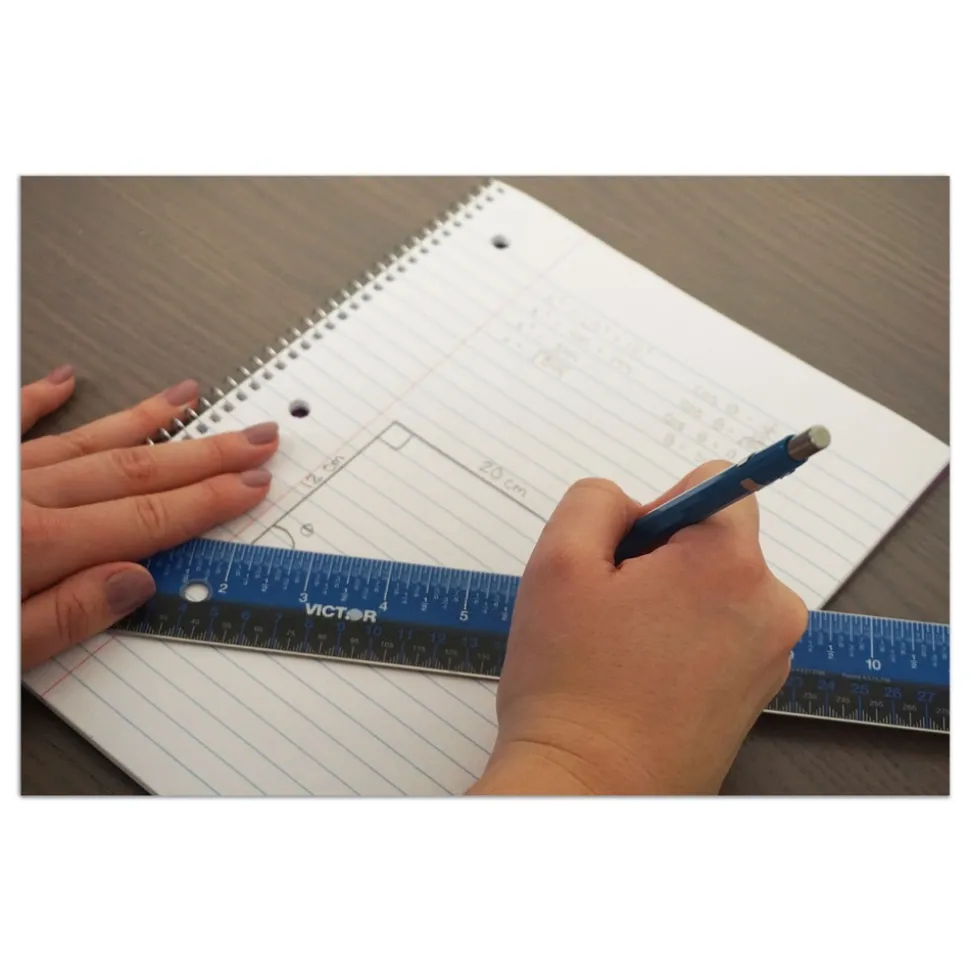 Victor Easy Read 18.25 in. Long Standard/Metric Stainless Steel Ruler - Blue
