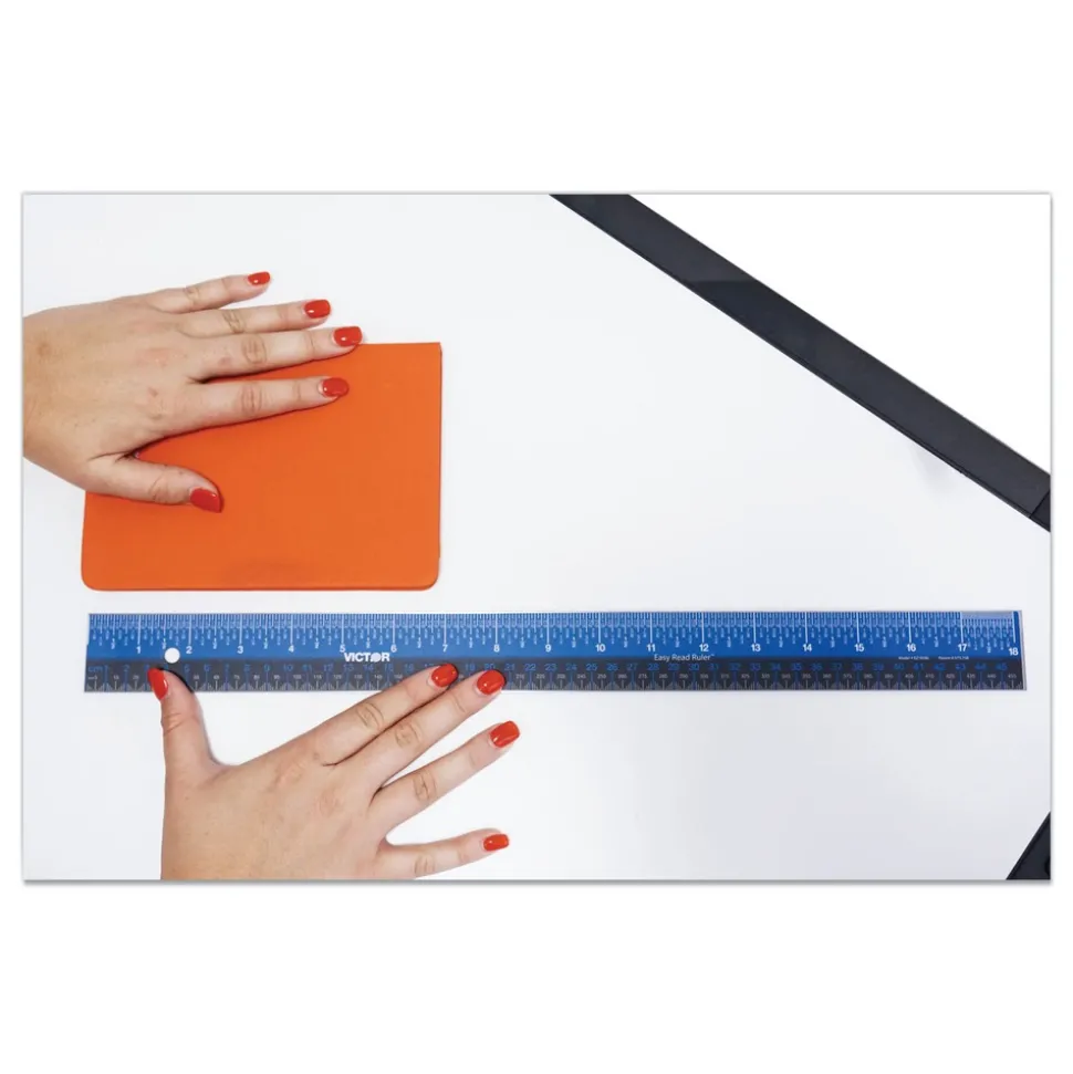 Victor Easy Read 18.25 in. Long Standard/Metric Stainless Steel Ruler - Blue